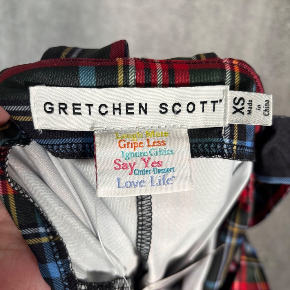Gretchen Scott Isosceles Dress Duke of York Black Multi Plaid‎ Tartan XS NEW - Picture 3 of 13
